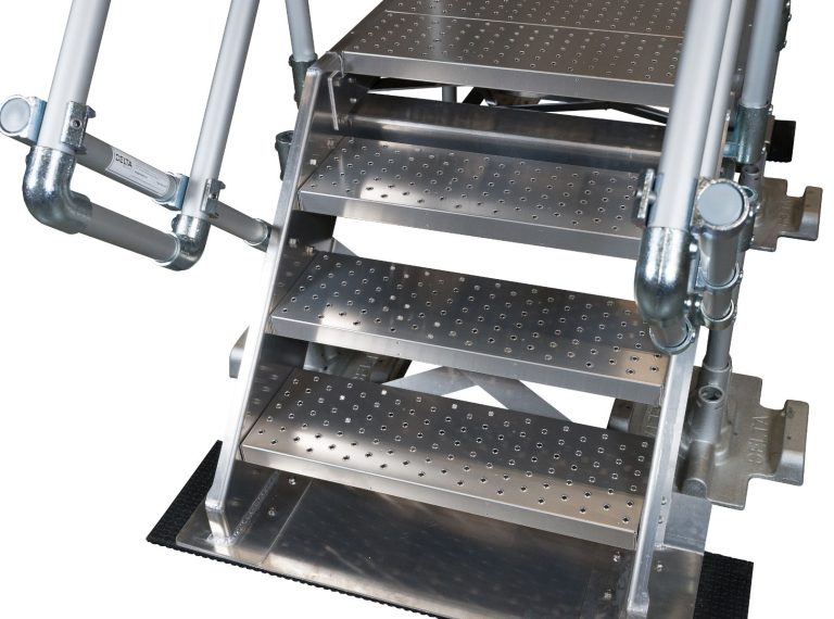 Stairs from an aluminium crossover systems
