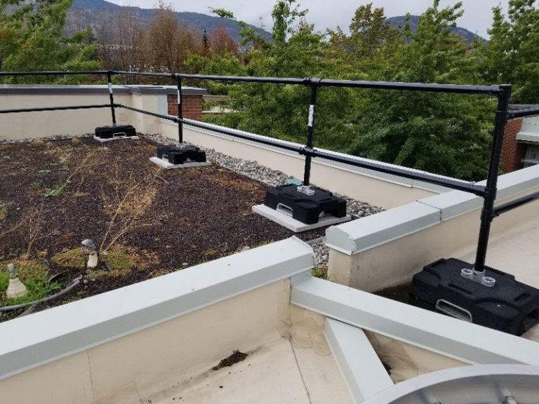 roof safety railing make this green roof safer in Penticton, BC